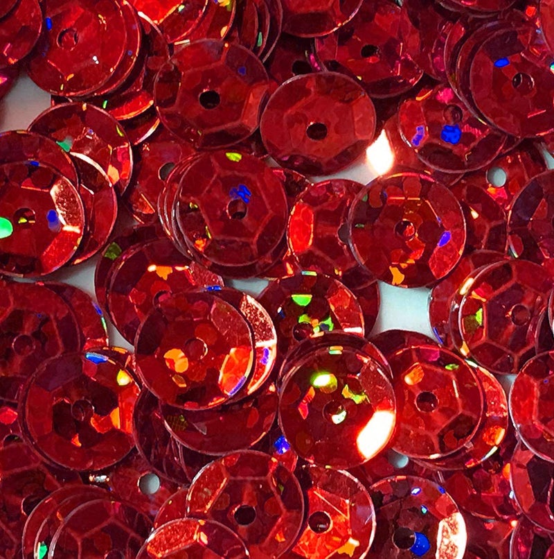Red Sequins 8mm 1000/Pkg Crazy Dots Finish